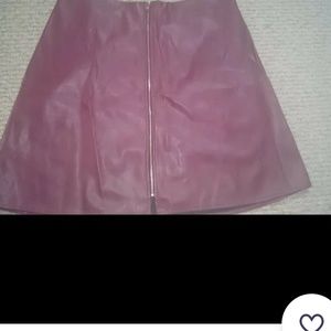 Burgundy faux leather skirt